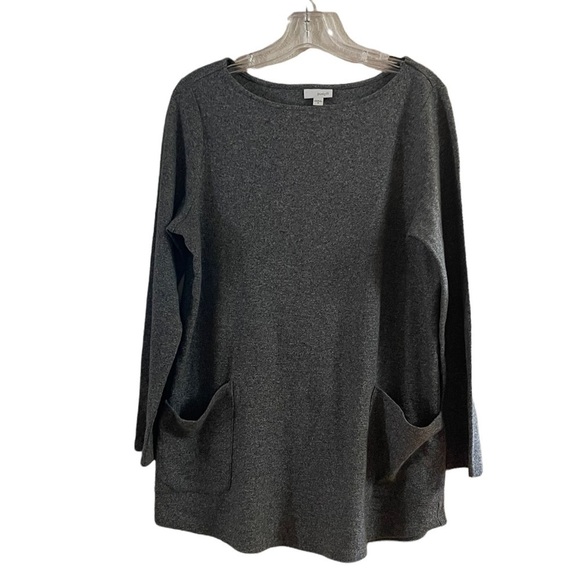 Pure Jill Women's Gray, Long Sleeve, Scoop neck w/ Front pockets Tunic. Size Med - Picture 1 of 5